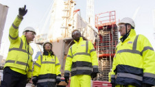 Pictured: Kwasi Kwarteng (second from right) at the Hinkley Point C site. Image: EDF